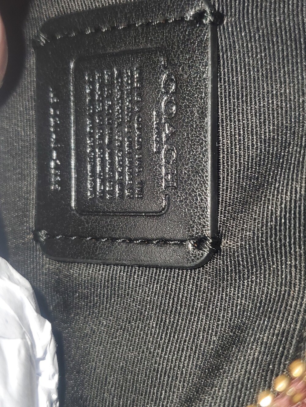 Coach Black Signature Crossbody with Pink Trim and Burgundy Patch - Picture 5 of 5